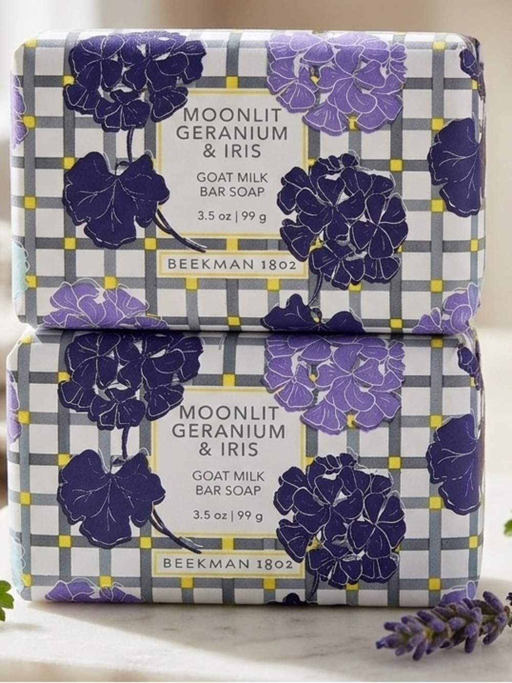 Beekman 1802 MOONLIT GERANIUM & IRIS Goat Milk Soap -  BRAND NEW